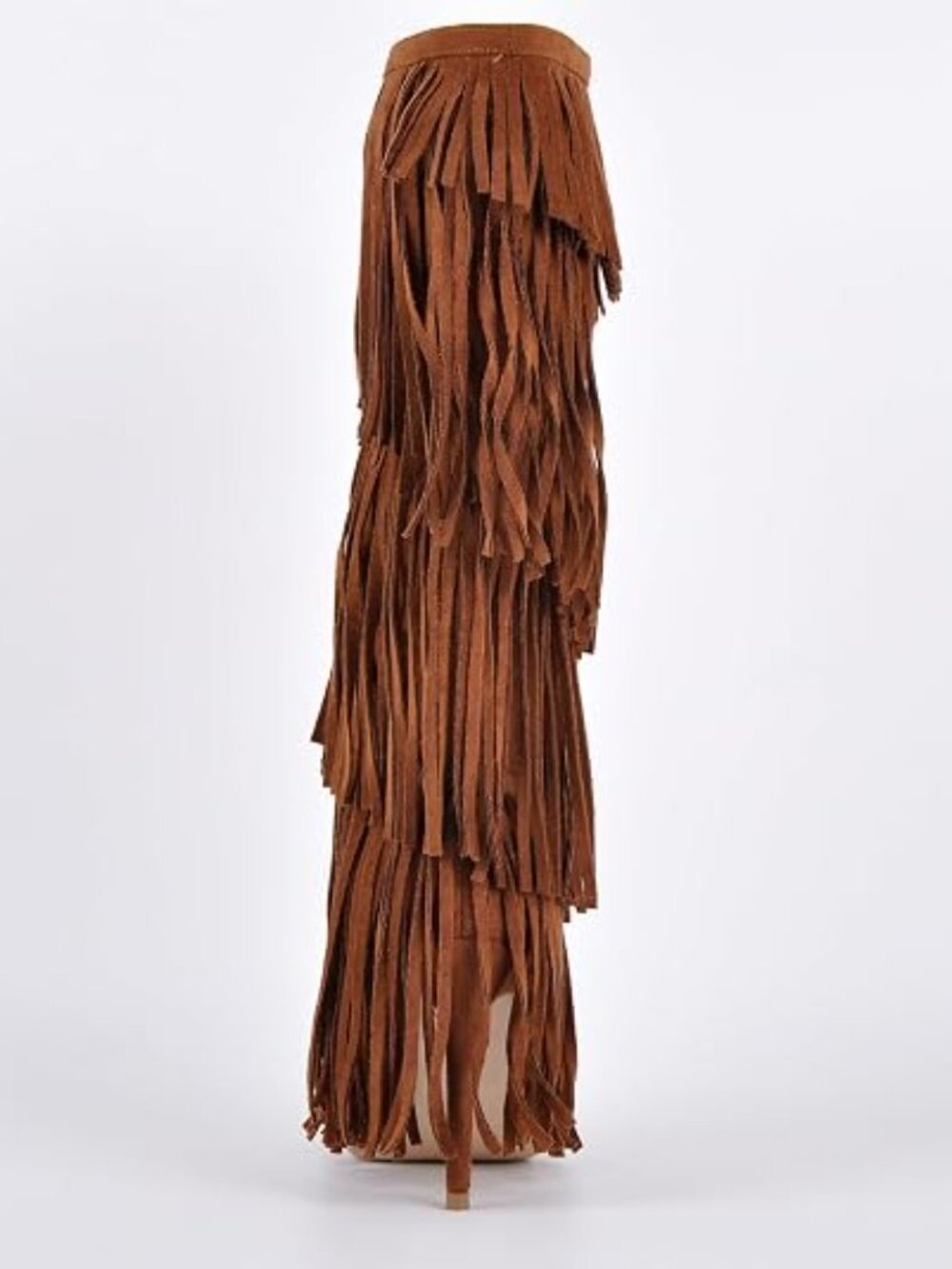 Women's Fringed Knee High Boots - Picture 4 of 7